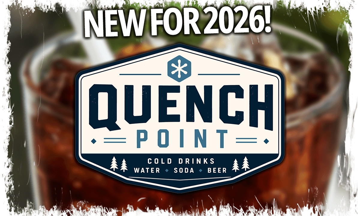 Quench Point features an assortment of bottled and canned non-alcoholic drinks, as well as beer and wine.