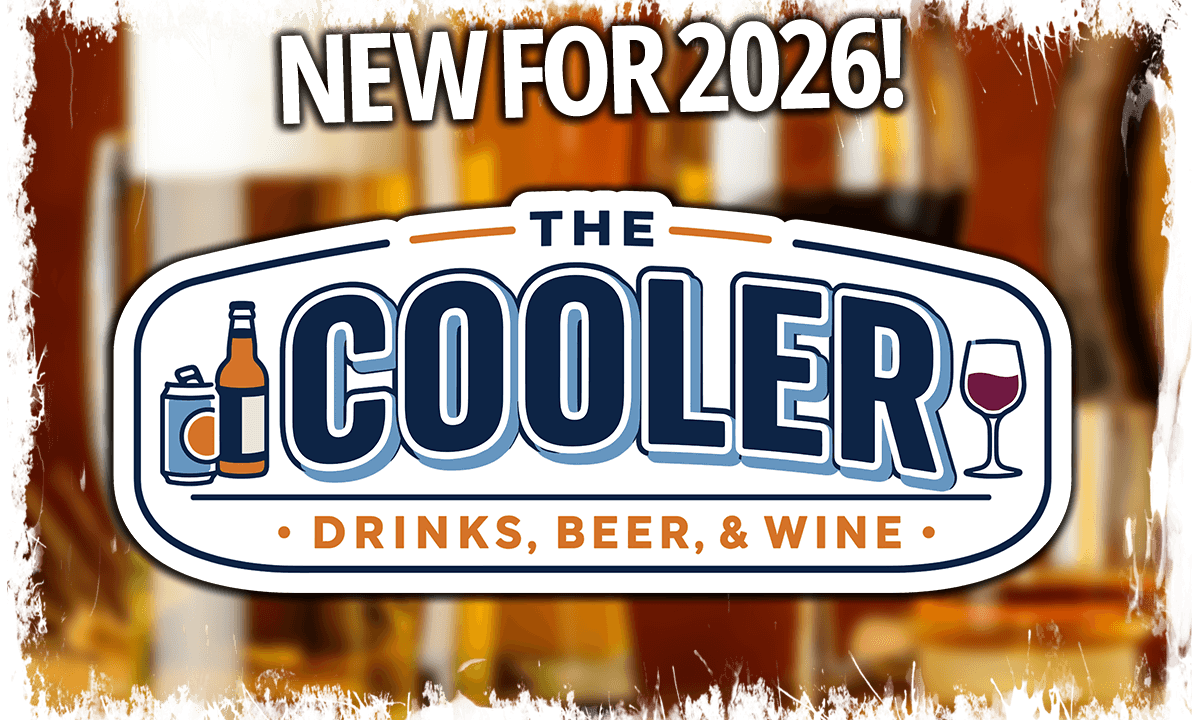 The Cooler features an assortment of bottled and canned non-alcoholic drinks, as well as beer and wine.
